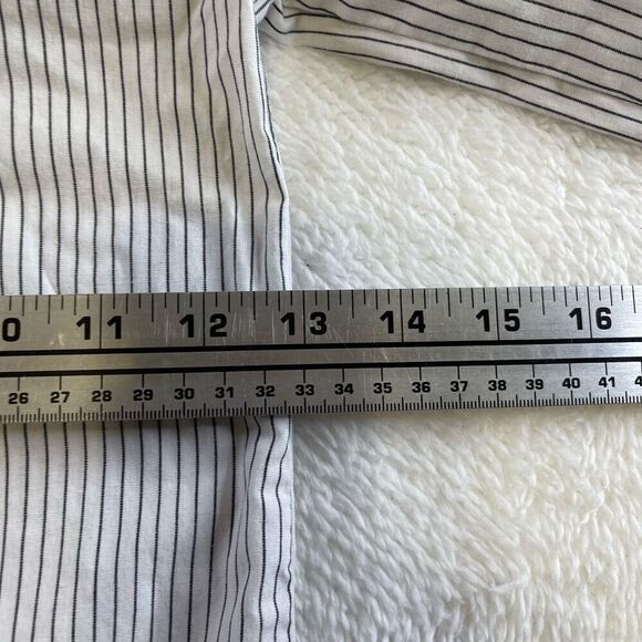 3T Goodlad of Philadelphia White Button Down Shirt Pin Stripe Long Sleeve Collar - Picture 9 of 12